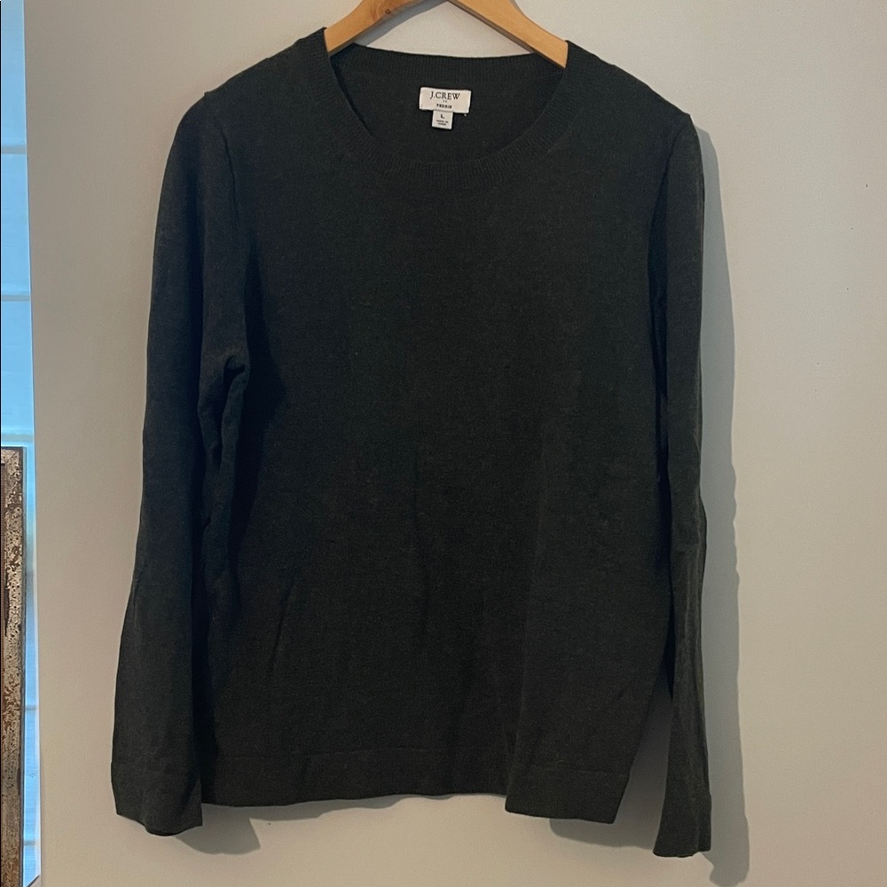 J. Crew Green Teddy Sweater